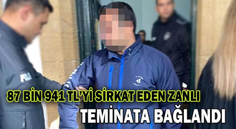 87 bin 941 TL’yi sirkat eden zanlı teminata bağlandı
