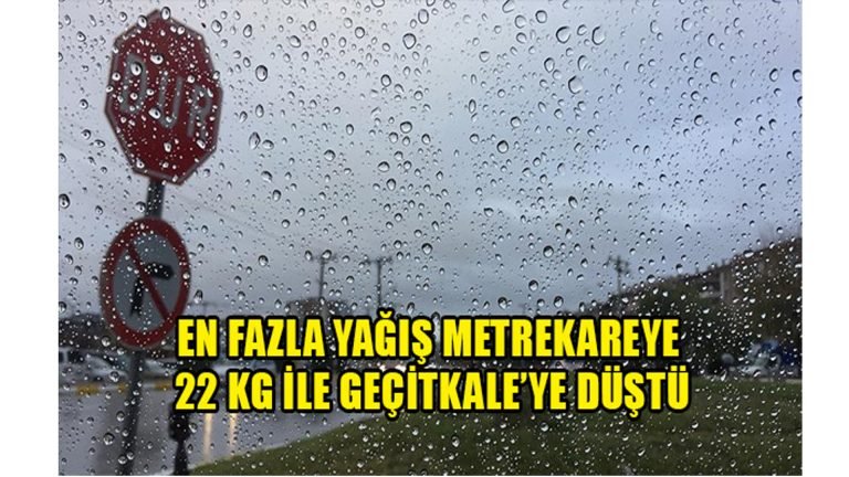 En fazla yağış metrekareye 22 kg ile Geçitkale’ye düştü