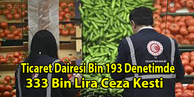 Ticaret Dairesi Bin 193 Denetimde, 333 Bin Lira Ceza Kesti