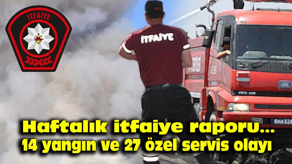 Haftalık İtfaiye raporu… 14 yangın ve 27 özel servis olayı