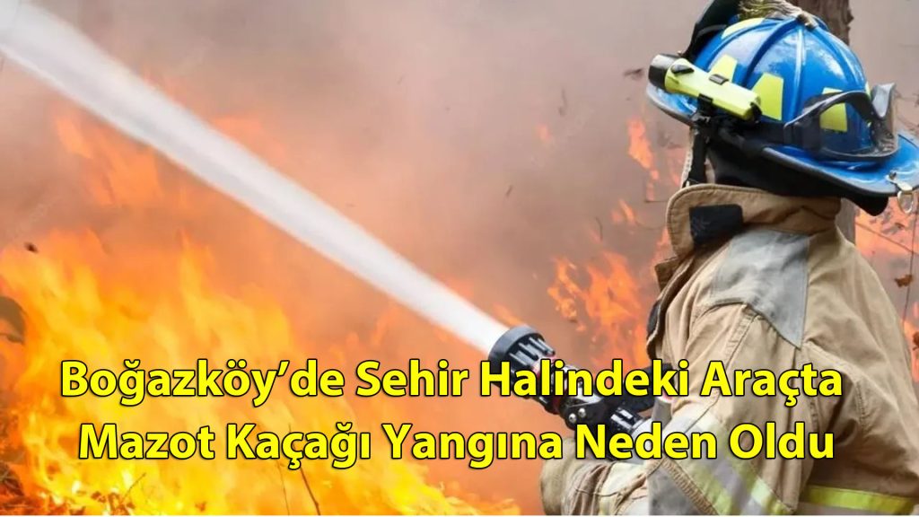 Boğazköy’de Seyir Halindeki Araçta Mazot Kaçağı Yangına Neden Oldu