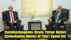 Cumhurbaşkanı Ersin Tatar, İkinci Cumhurbaşkanı Mehmet Ali Talat’ı ziyaret etti