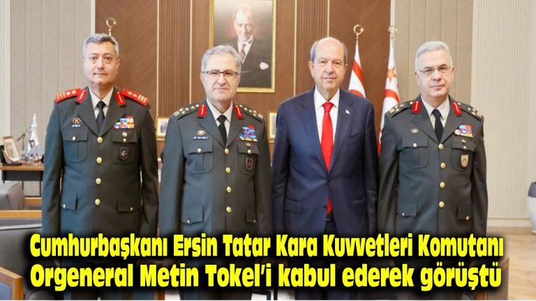 Cumhurbaşkanı Ersin Tatar, Kara Kuvvetleri Komutanı Orgeneral Metin Tokel’i kabul ederek görüştü