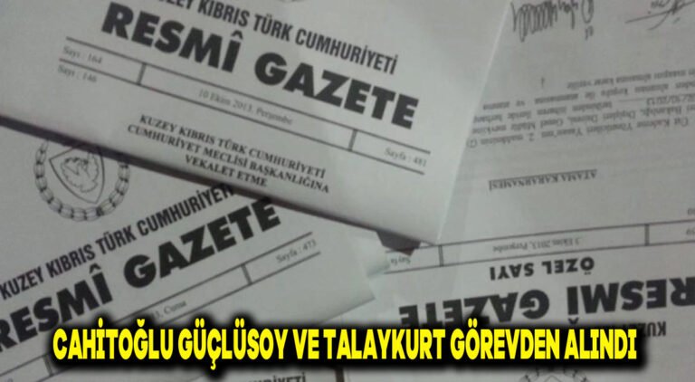 Cahitoğlu, Güçlüsoy ve Talaykurt görevden alındı