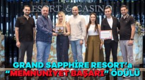 Grand Sapphire Resort’a Memnuniyet Başarı ödülü